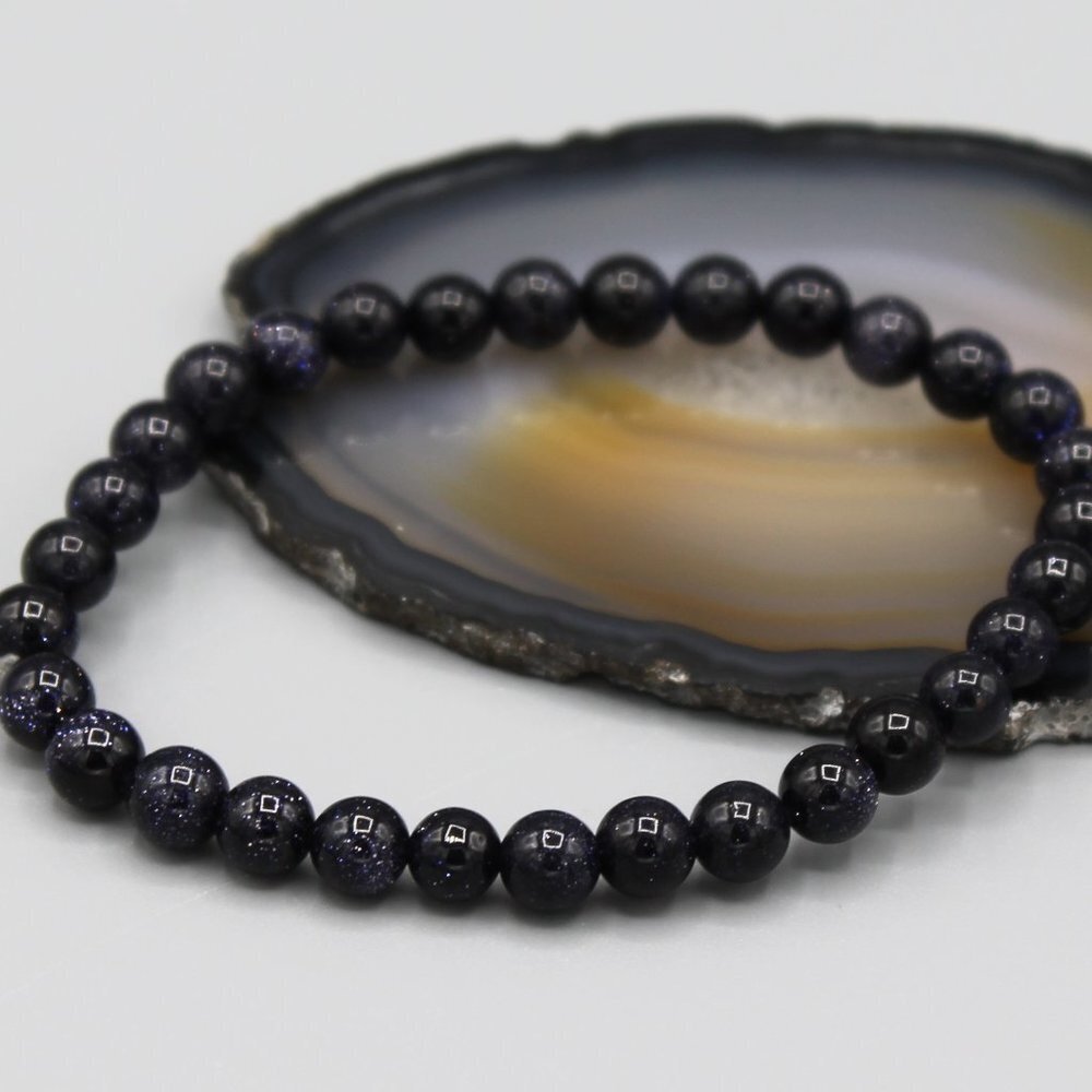 Jewelry bracelet blue sandstone bead beaded fashion elegant brand new